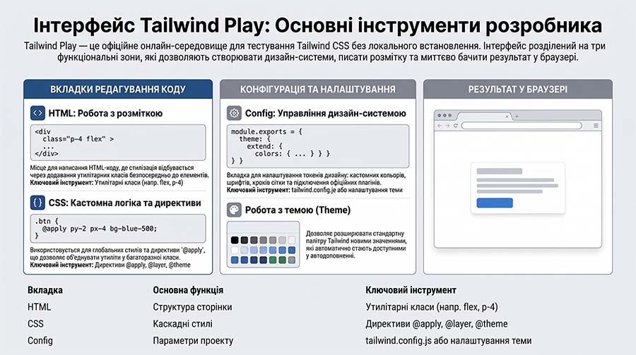 Інтерфейс Tailwind Play